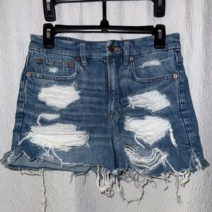 American Eagle Outfitters Ripped Blue Jean Shorts